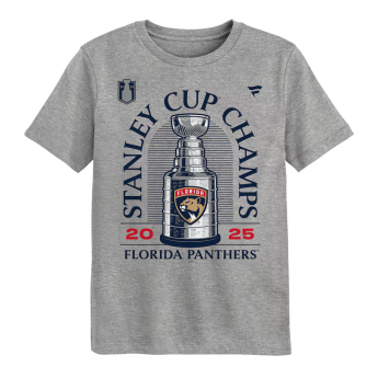 Florida Panthers detské tričko 2025 Stanley Cup Champions Locker Room gray