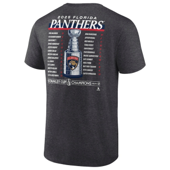 Florida Panthers pánske tričko 025 Stanley Cup Champions Give & Go Roster Heather Charcoal