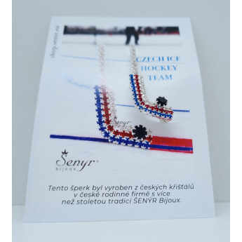 Hokejové reprezentácie brošňa Czech Hockey Tricolor Silver Plated Hockey Stick