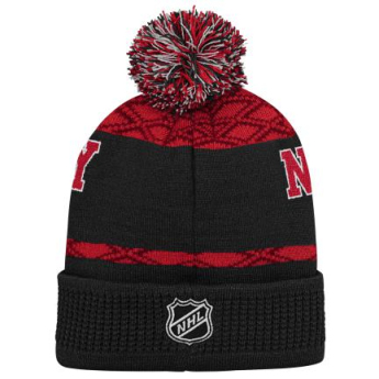New Jersey Devils detská zimná čiapka Puck Pattern Cuffed Pom