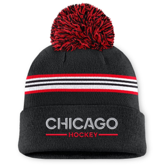 Chicago Blackhawks dámska zimná čiapka Authentic Pro W/Cap Cuffed Pom Beanie