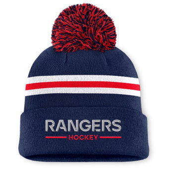 New York Rangers dámska zimná čiapka Authentic Pro W/Cap Cuffed Pom Beanie