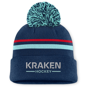 Seattle Kraken dámska zimná čiapka Authentic Pro W/Cap Cuffed Pom Beanie