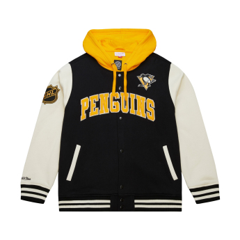 Pittsburgh Penguins pánska mikina s kapucňou Courtside Fleece Button Front Current Logo