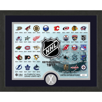 NHL produkty zberateľská plaketa NHL Game Used Net Team Logo Collection Limited Edition od 5000