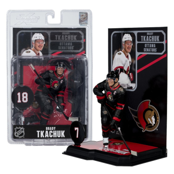 Ottawa Senators figúrka Brady Tkachuk #7 SportsPicks Black Jersey