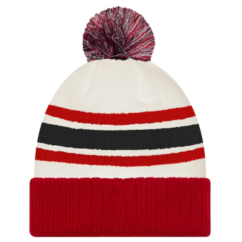 Hokejové reprezentácie zimná čiapka Canada Milano Cortina 2026 Winter Olympics Striped Cuffed Knit Hat with Pom