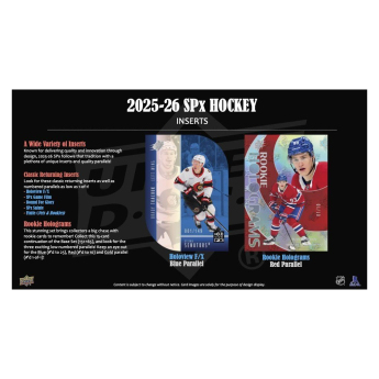 NHL boxy hokejové karty NHL 2025-26 Upper Deck SPx Hockey Hobby Box