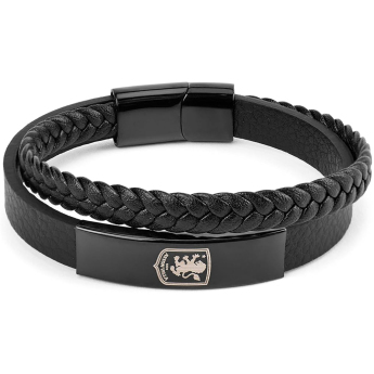 Aston Villa náramok Black IP Leather Bracelet