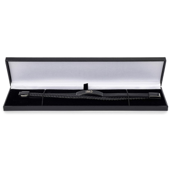 Aston Villa náramok Black IP Leather Bracelet
