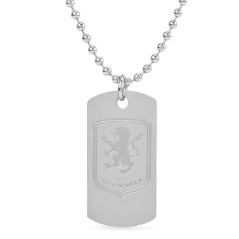 Aston Villa retiazka na krk s príveskom Engraved Dog Tag & Chain