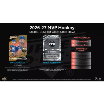 NHL produkty hokejové karty NHL 2026-27 Upper Deck MVP Hockey Hobby Box