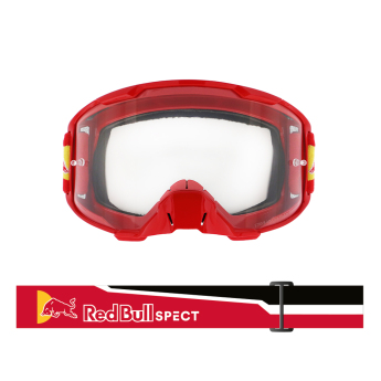 Red Bull Racing motokrosové okuliare STRIVE red with clear glass