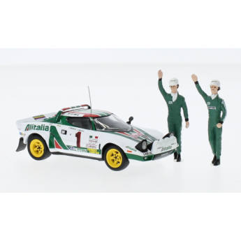 Modely áut a motoriek model 1/43 Lancia Stratos HF, No.1, Alitalia, Rallye WM, Rallye Monte Carlo, Winner Rally Monte Carlo series with figurines, S.Munari/S.Maiga, 1977