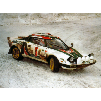 Modely áut a motoriek model 1/43 Lancia Stratos HF, No.1, Alitalia, Rallye WM, Rallye Monte Carlo, Winner Rally Monte Carlo series with figurines, S.Munari/S.Maiga, 1977