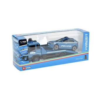 Modely áut a motoriek model 1/43 Alfa Romeo Giulietta Polizia with a transport vehicle