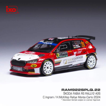 Modely áut a motoriek model 1/43 Škoda Fabia Rally2 2024 N.26 C. Ingram - Rally Monte Carlo