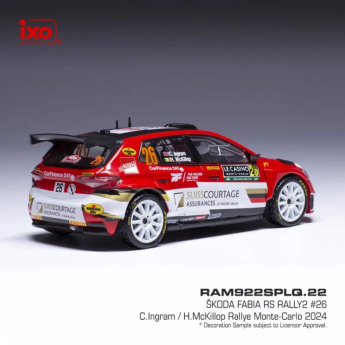Modely áut a motoriek model 1/43 Škoda Fabia Rally2 2024 N.26 C. Ingram - Rally Monte Carlo