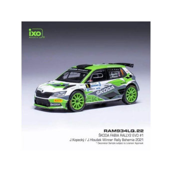 Model IXO Škoda Fabia Rally2 EVO - Rally Bohemia 2021 #1 Kopecký 1:43