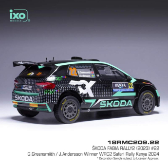Modely áut a motoriek model 1/18 IXO Škoda Fabia Rally2, WRC, Safari Rallye Kenia, 2024, #22,