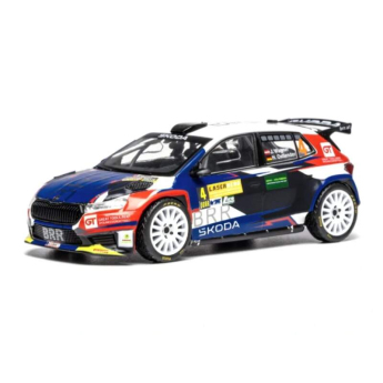 Modely áut a motoriek model 1/43 IXO Škoda Fabia Rally2 - Lavanttal Rally 2024 #4 Wagner - Ostlender