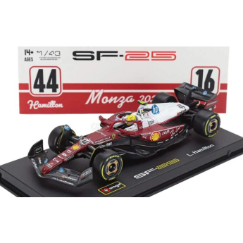 Modely áut a motoriek model 1/43 Scuderia Ferrari SF-25 BBurago #44 Lewis Hamilton Monza 2025 Signature