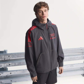 Audi F1 pánska bunda s kapucňou Mechanics Rain grey F1 Team 2026