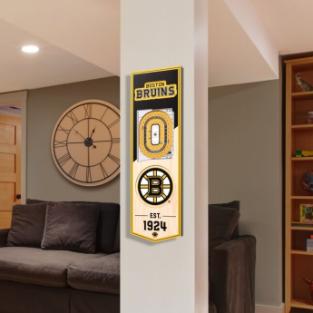 Dřevěná Cedule Boston Bruins NHL Banner na stěnu W Sports Stadium Logo