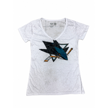 San Jose Sharks dámske tričko NHL White Shadow Logo