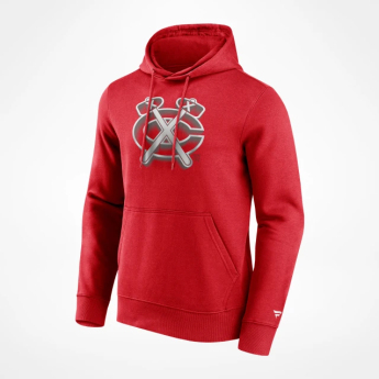 Chicago Blackhawks pánska mikina s kapucňou Chrome Graphic Hoodie Athletic Red