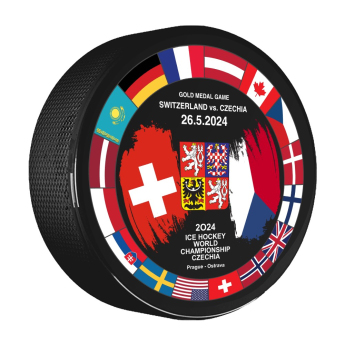 Hokejové reprezentácie puk Ice Hockey World Championship Czechia MS 2024 Dueling 26.5.2024 Switzerland vs. Czechia Signature edition