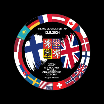 Hokejové reprezentácie puk Ice Hockey World Championship Czechia MS 2024 Dueling 12.5.2024 Finland vs. Great Britain