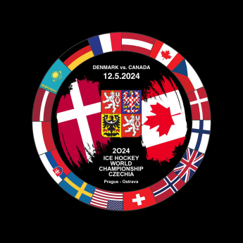 Hokejové reprezentácie puk Ice Hockey World Championship Czechia MS 2024 Dueling 12.5.2024 Denmark vs. Canada