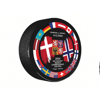 Hokejové reprezentácie puk Ice Hockey World Championship Czechia MS 2024 Dueling 14.5.2024 Denmark vs. Norway