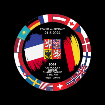 Hokejové reprezentácie puk Ice Hockey World Championship Czechia MS 2024 Dueling 21.5.2024 France vs. Germany