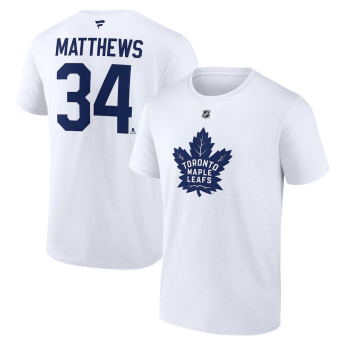 Toronto Maple Leafs pánske tričko Auston Matthews #34 Fanatics Authentic Stack Name & Number T-Shirt - White