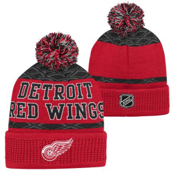Detroit Red Wings detská zimná čiapka Puck Pattern Cuffed Pom
