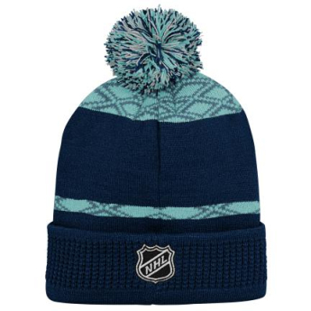 Seattle Kraken detská zimná čiapka Puck Pattern Cuffed Pom