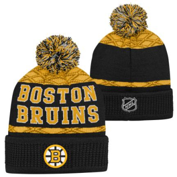 Boston Bruins detská zimná čiapka Puck Pattern Cuffed Pom