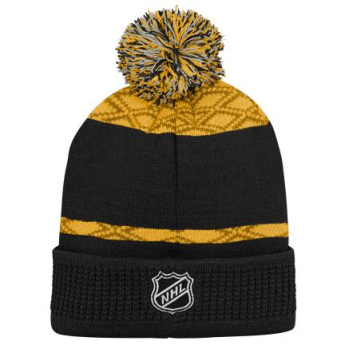 Boston Bruins detská zimná čiapka Puck Pattern Cuffed Pom