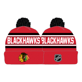 Chicago Blackhawks detská zimná čiapka 3Rd Jersey Jacquard Cuff Pom