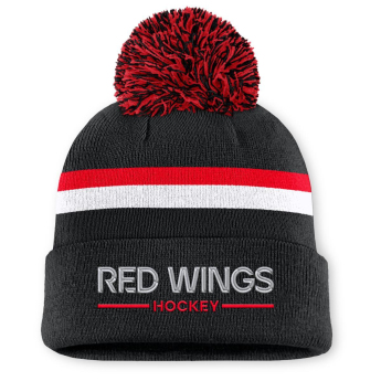 Detroit Red Wings dámska zimná čiapka Authentic Pro W/Cap Cuffed Pom Beanie