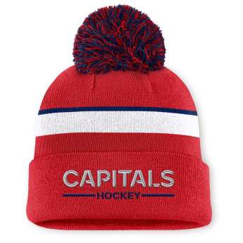 Washington Capitals dámska zimná čiapka Authentic Pro W/Cap Cuffed Pom Beanie