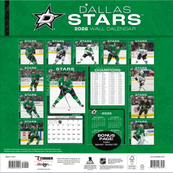Dallas Stars kalendár 2026 Wall
