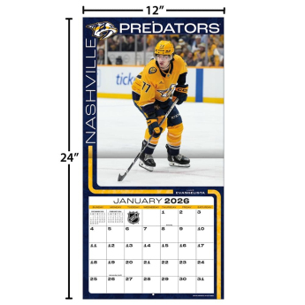 Nashville Predators kalendár 2026 Wall