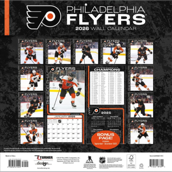 Philadelphia Flyers kalendár 2026 Wall