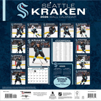 Seattle Kraken kalendár 2026 Wall