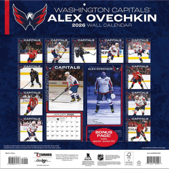 Washington Capitals kalendár #8 Alexander Ovechkin 2026 Wall