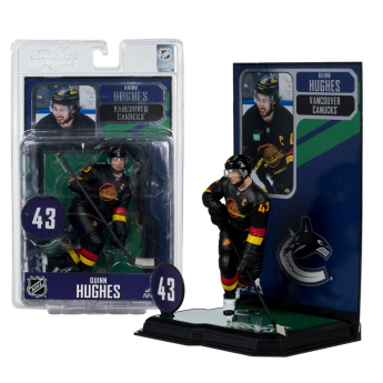 Vancouver Canucks figúrka Quinn Hughes #43 SportsPicks Black Jersey