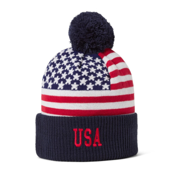 Hokejové reprezentácie zimná čiapka USA Pom Flag